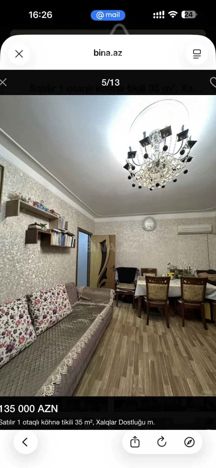 Satılır 2 otaqlı köhnə tikili 35 m²