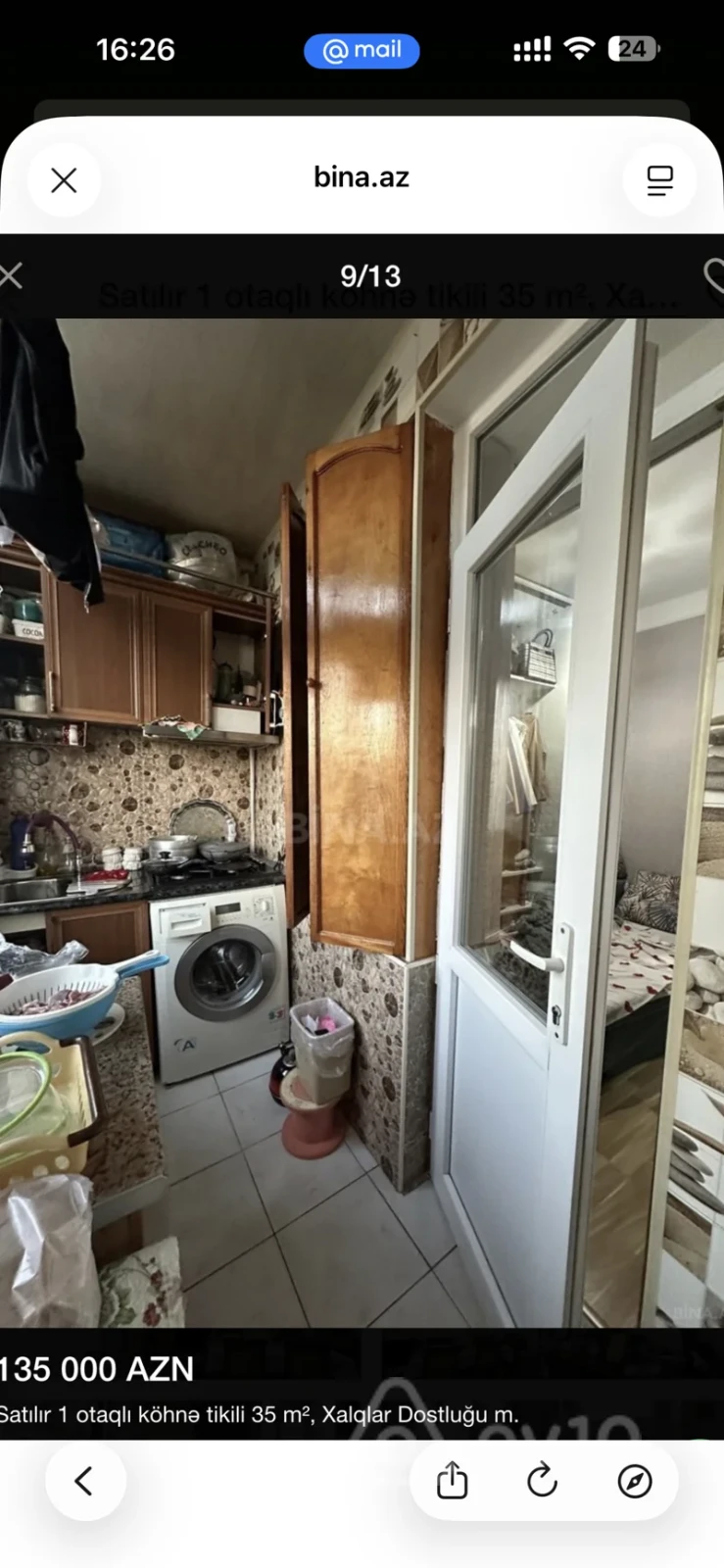Satılır 2 otaqlı köhnə tikili 35 m²