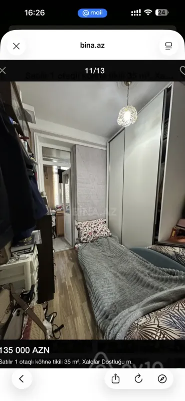 Satılır 2 otaqlı köhnə tikili 35 m²