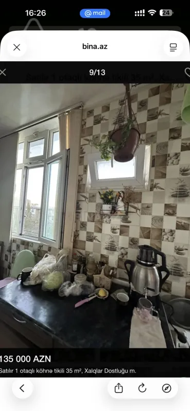 Satılır 2 otaqlı köhnə tikili 35 m²