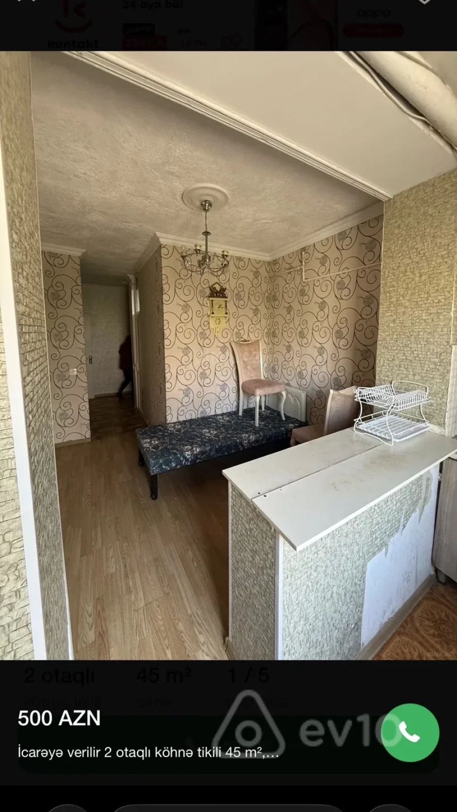 Kirayə verilir 2 otaqlı köhnə tikili 80 m²