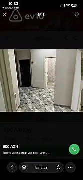 Kirayə verilir 3 otaqlı yeni tikili 100 m²