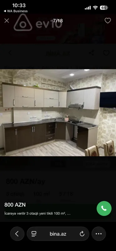 Kirayə verilir 3 otaqlı yeni tikili 100 m²