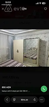 Kirayə verilir 3 otaqlı yeni tikili 100 m²