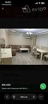 Kirayə verilir 3 otaqlı yeni tikili 100 m² — Bakı, Nizami 3 otaq 100.00 m²