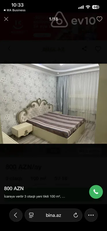 Kirayə verilir 3 otaqlı yeni tikili 100 m²