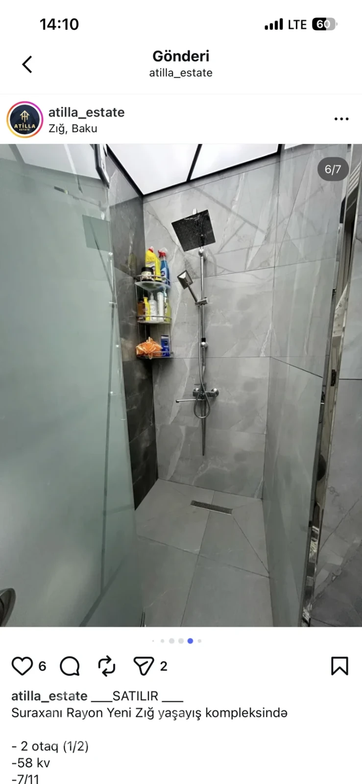 Kirayə verilir 2 otaqlı yeni tikili 70 m²