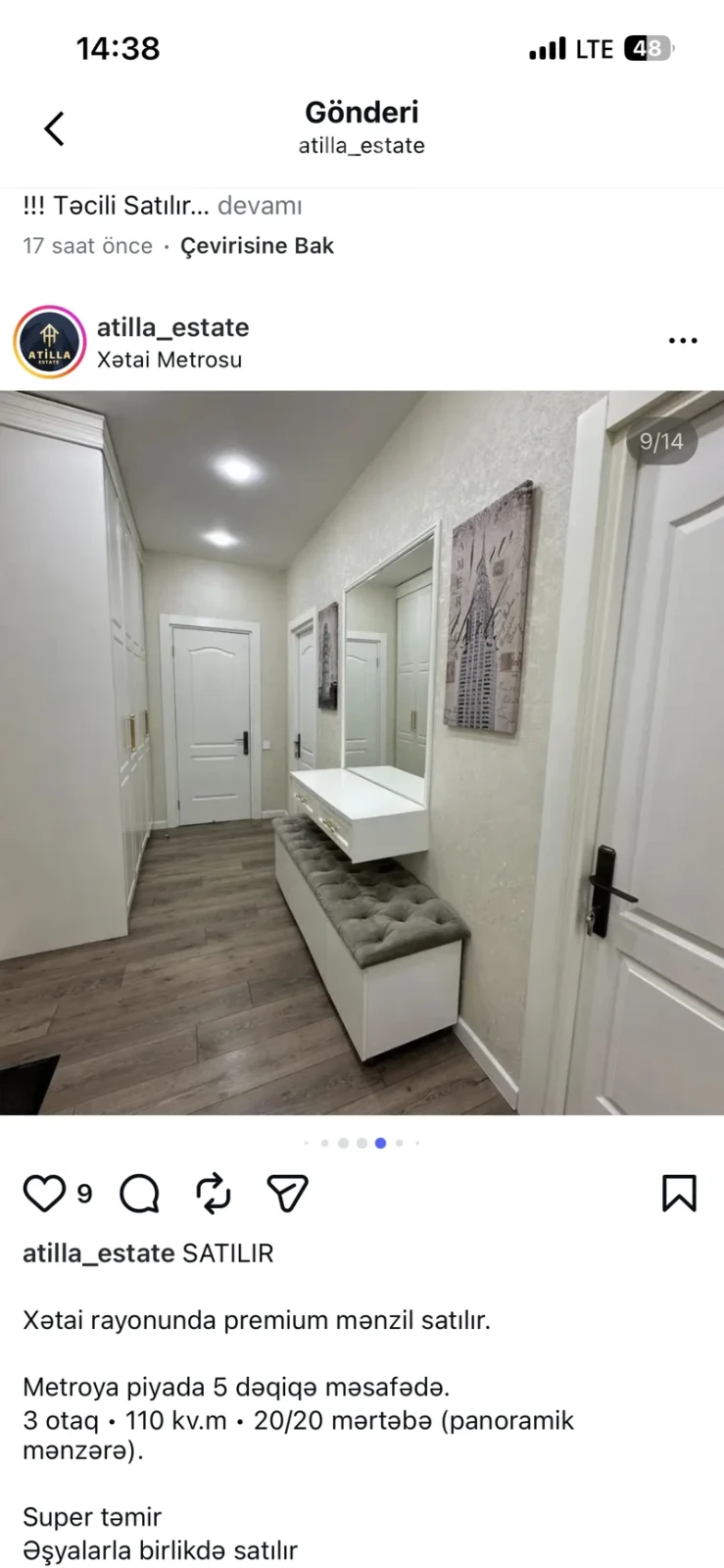 Kirayə verilir 2 otaqlı yeni tikili 75 m²