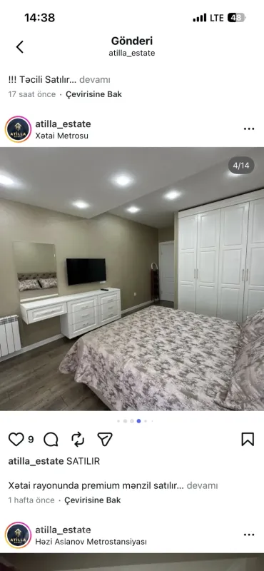 Kirayə verilir 2 otaqlı yeni tikili 75 m²