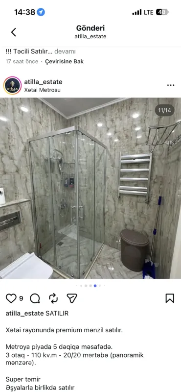 Kirayə verilir 2 otaqlı yeni tikili 75 m²