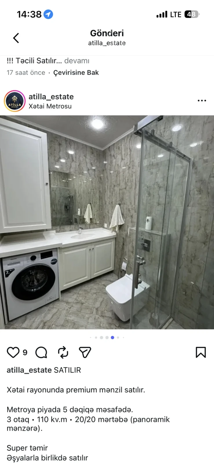 Kirayə verilir 2 otaqlı yeni tikili 75 m²