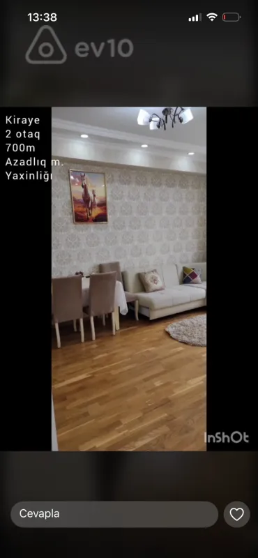 Kirayə verilir 2 otaqlı yeni tikili 60 m²