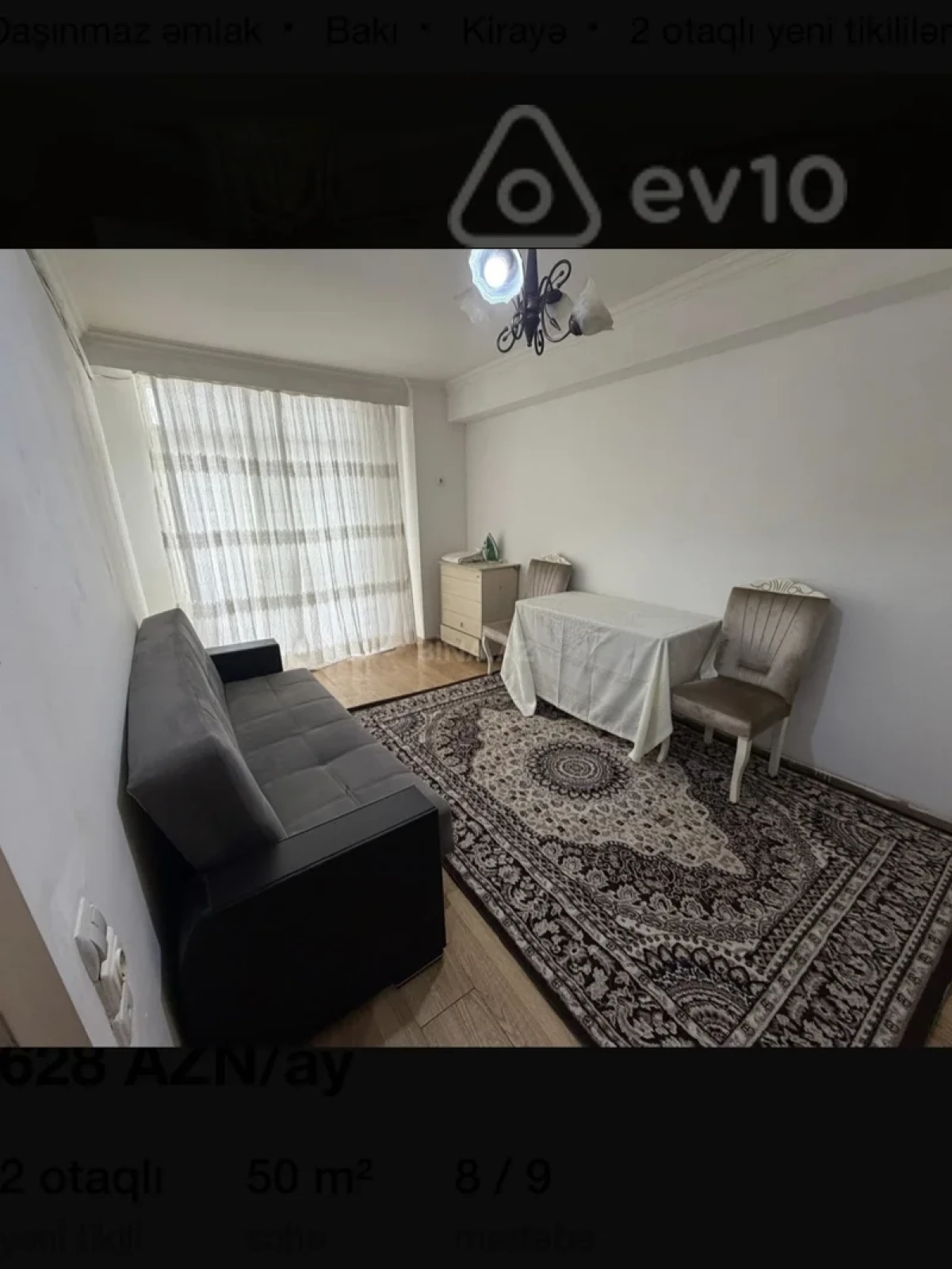 Kirayə verilir 2 otaqlı yeni tikili 52 m²