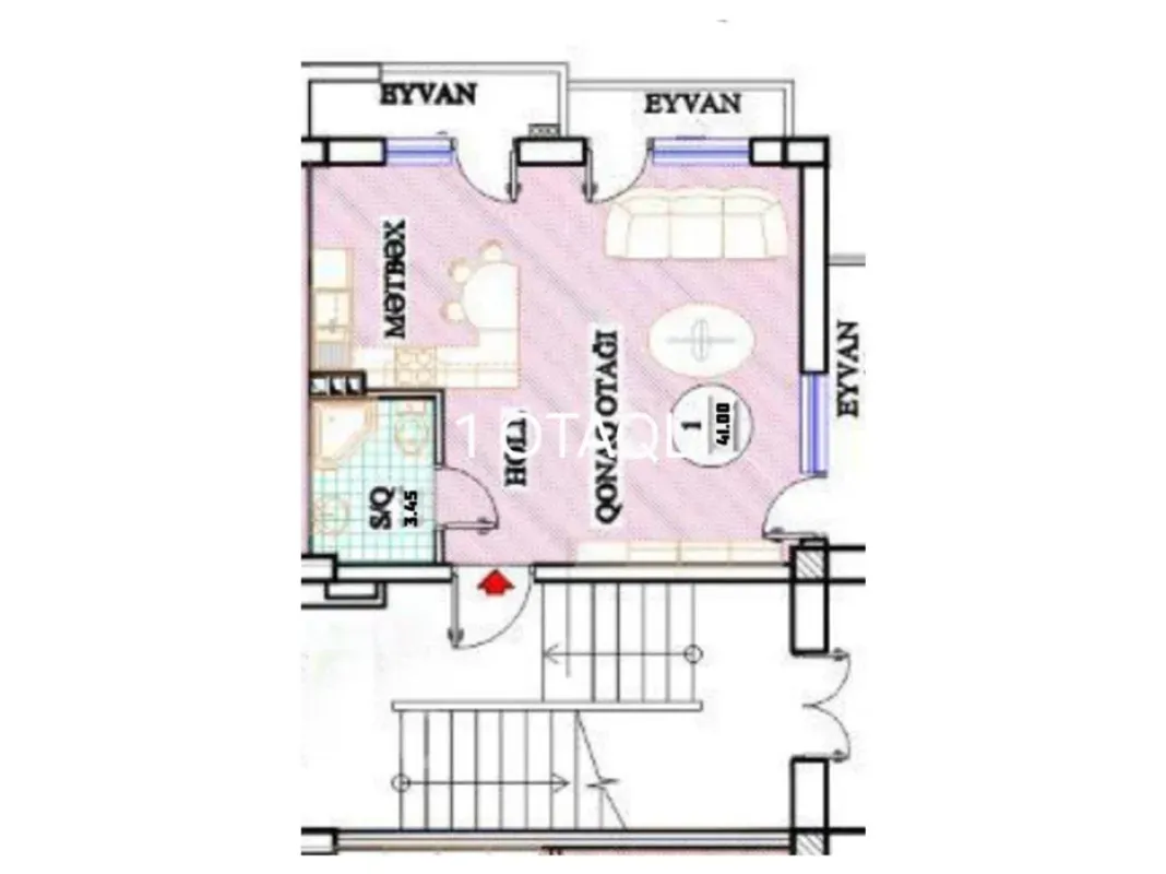 Satılır 1 otaqlı yeni tikili 41 m²