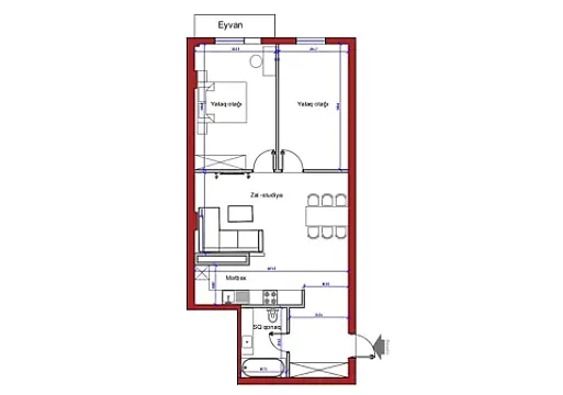 Satılır 2 otaqlı yeni tikili 82 m²