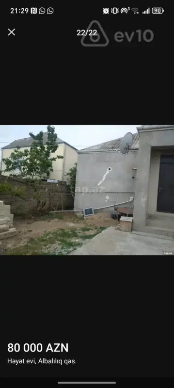 Satılır 3 otaqlı həyət evi 1600 m²