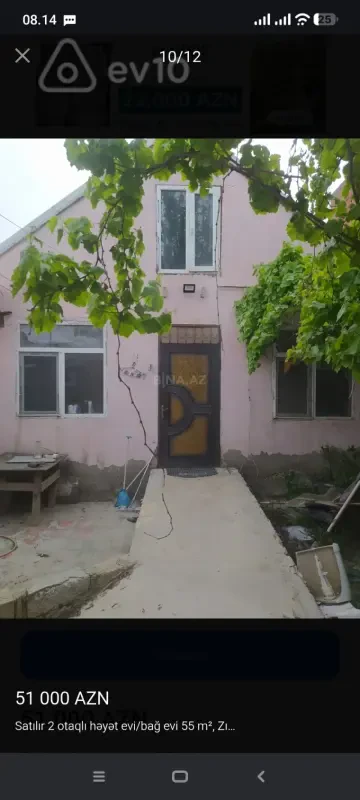Satılır 2 otaqlı həyət evi 55 m²