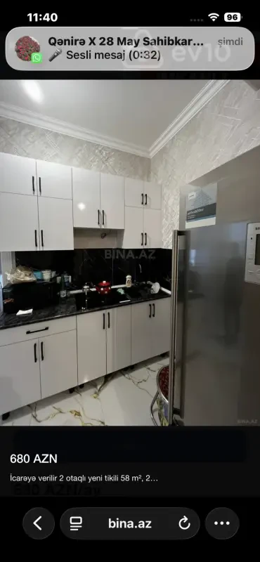Kirayə verilir 2 otaqlı yeni tikili 65 m²