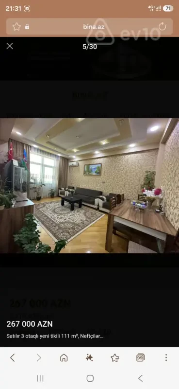 Kirayə verilir 3 otaqlı yeni tikili 112 m²