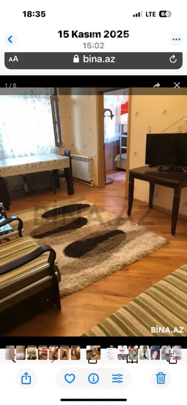 Kirayə verilir 2 otaqlı köhnə tikili 45 m²