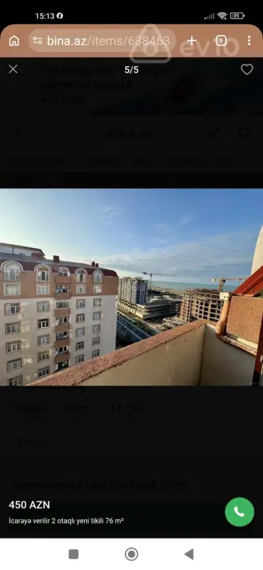 Kirayə verilir 2 otaqlı yeni tikili 60 m²