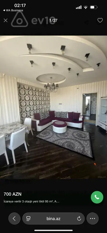 Kirayə verilir 3 otaqlı yeni tikili 95 m²
