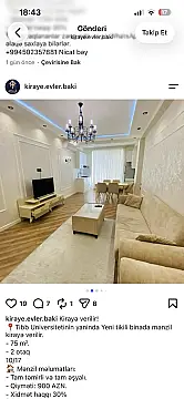 Kirayə verilir 2 otaqlı yeni tikili 75 m² — Bakı, Nəsimi 2 otaq 75.00 m²