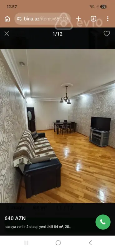Kirayə verilir 2 otaqlı yeni tikili 80 m²