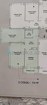 Satılır 2 otaqlı yeni tikili 74 m²