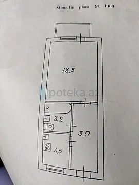 Satılır 1 otaqlı köhnə tikili 35 m²