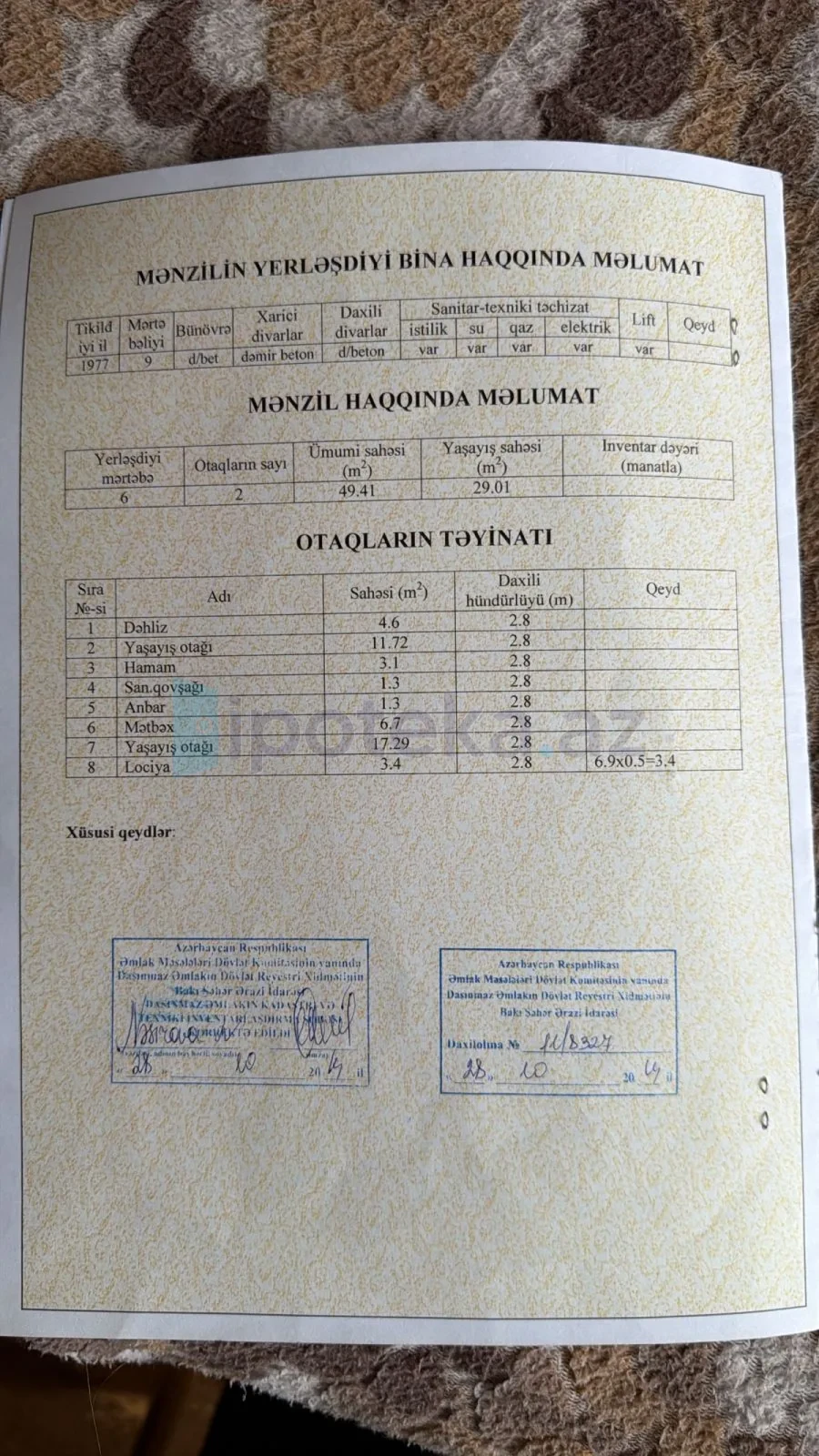 Satılır 2 otaqlı köhnə tikili 50 m²