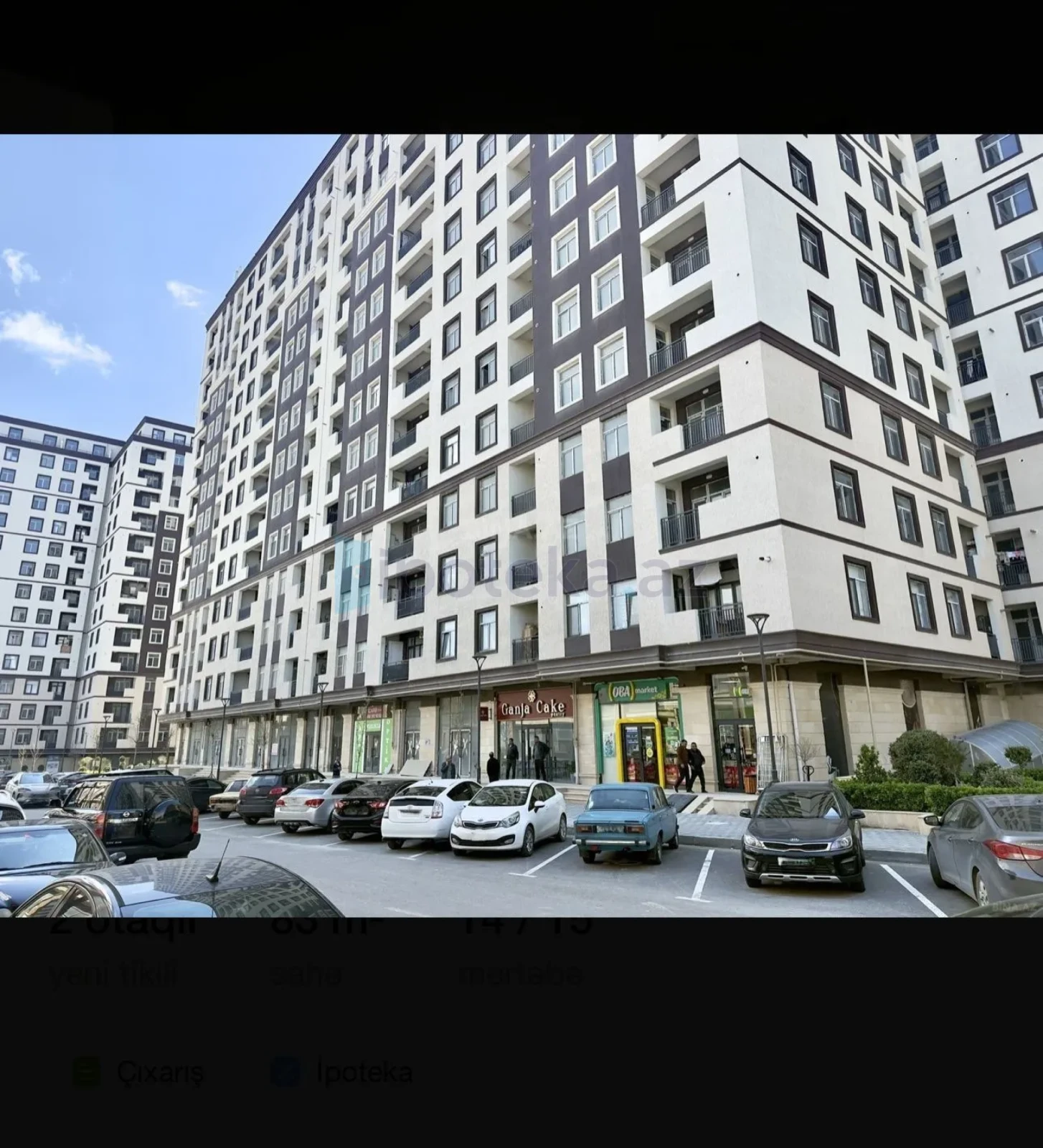 Satılır 2 otaqlı yeni tikili 83 m²