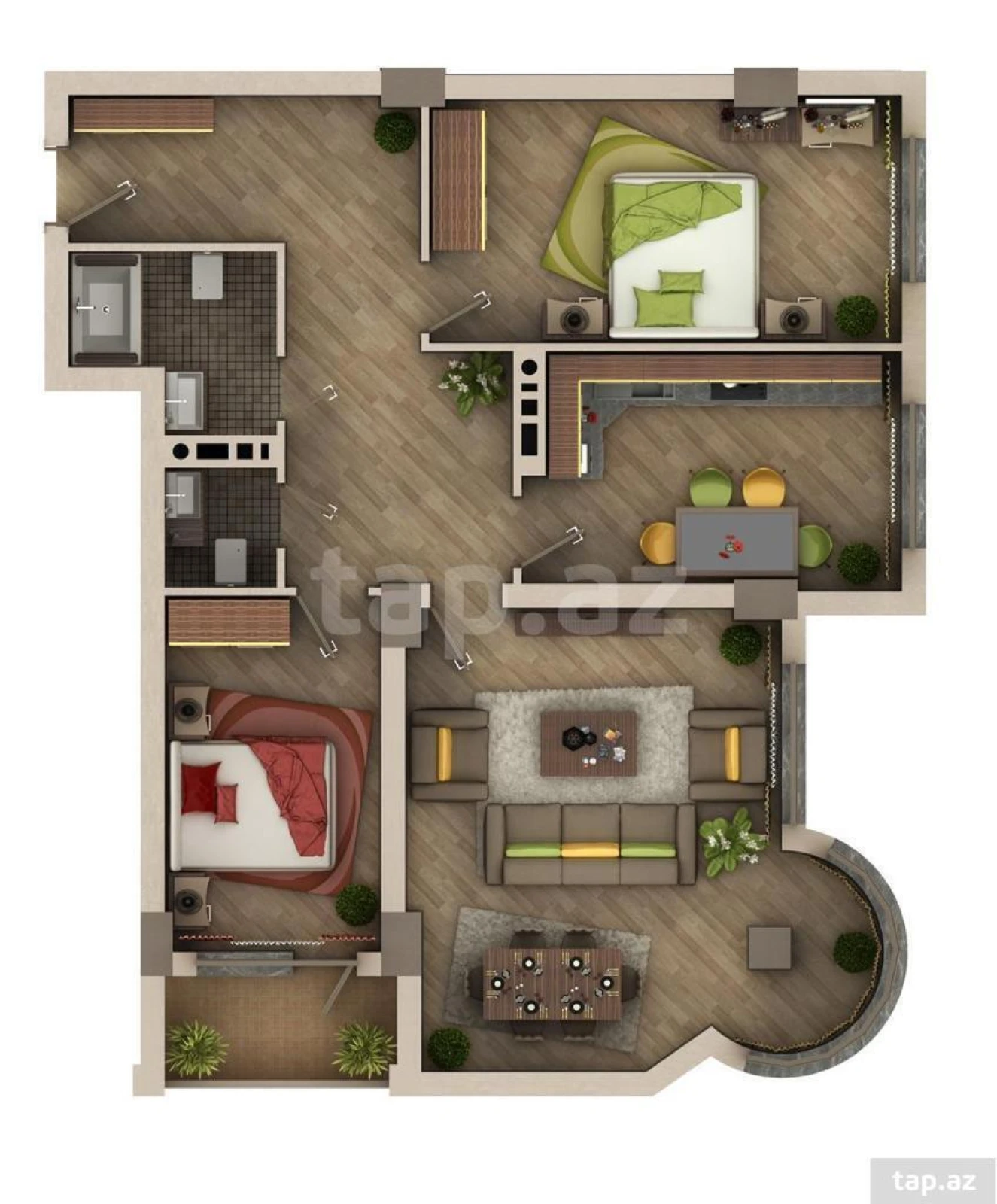 Satılır 3 otaqlı yeni tikili 122.1 m²