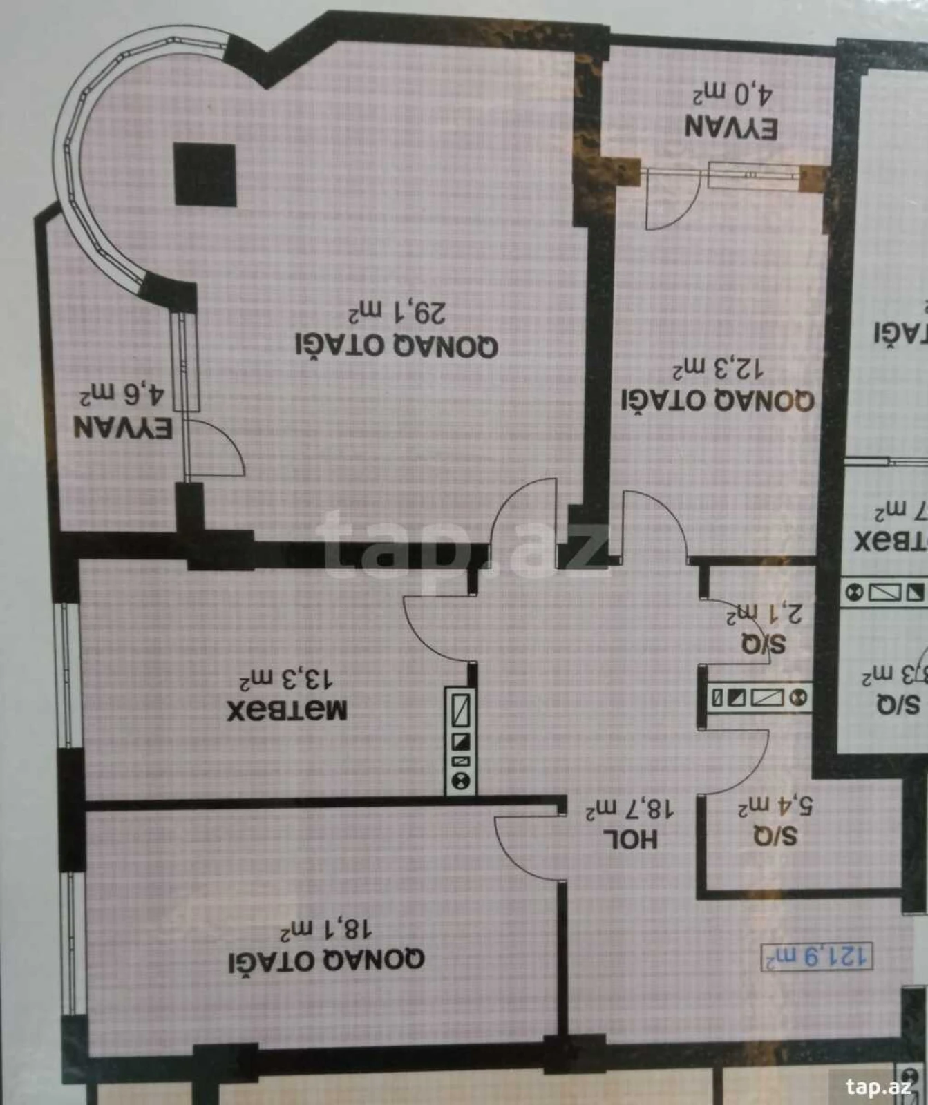 Satılır 3 otaqlı yeni tikili 122.1 m²