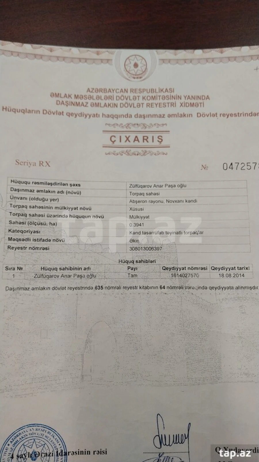 Satılır torpaq sahəsi