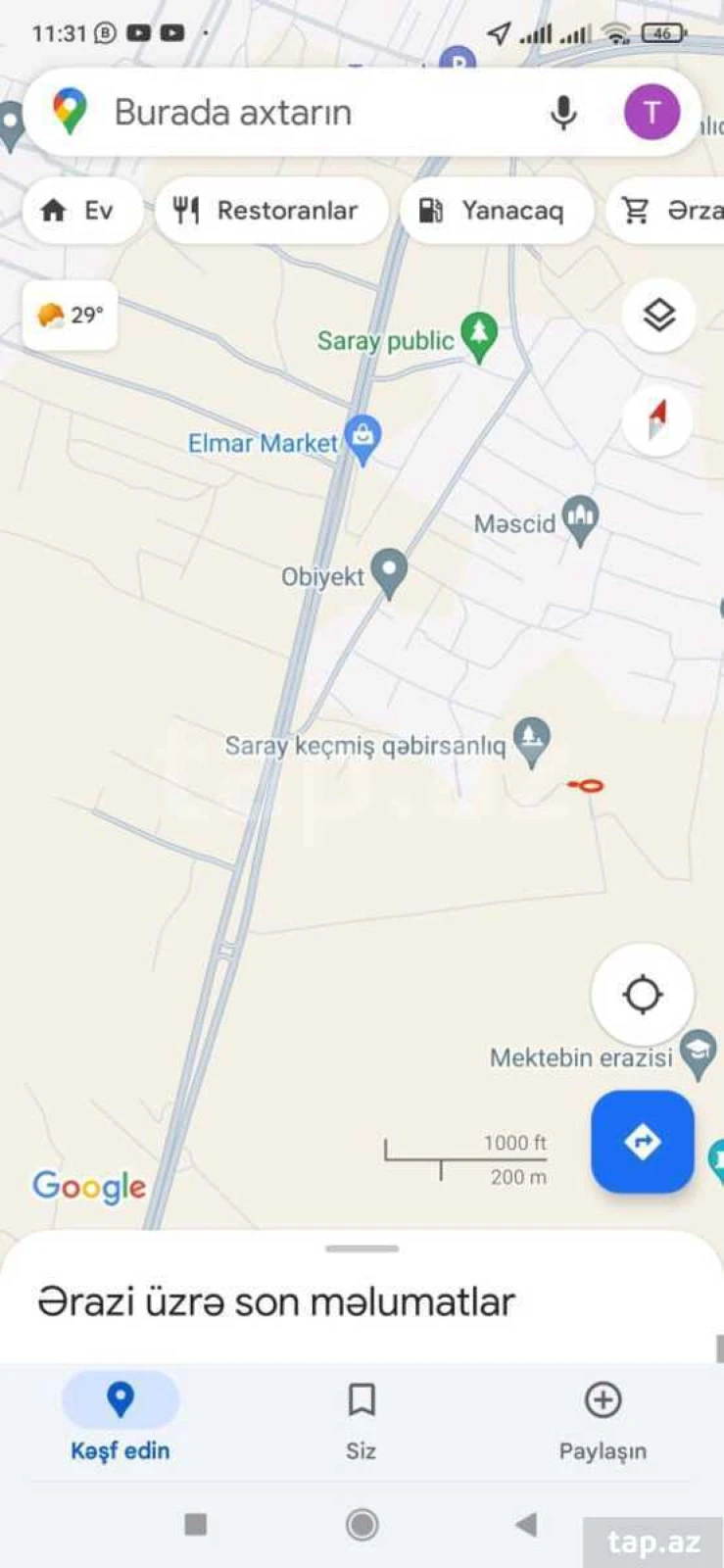 Satılır torpaq sahəsi