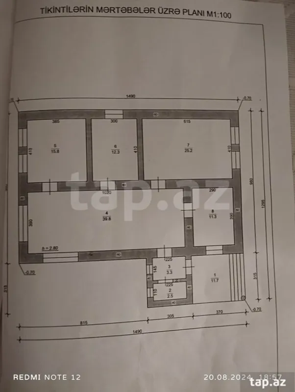 Satılır 4 otaqlı həyət evi