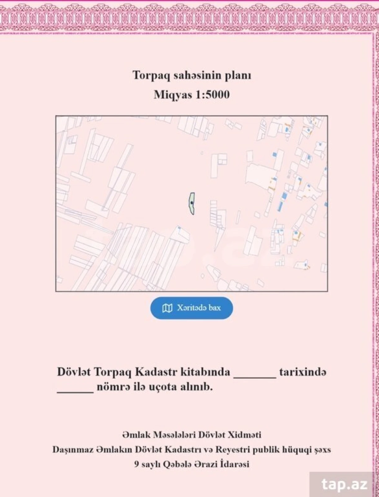Satılır torpaq sahəsi