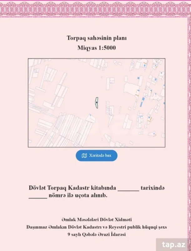 Satılır torpaq sahəsi