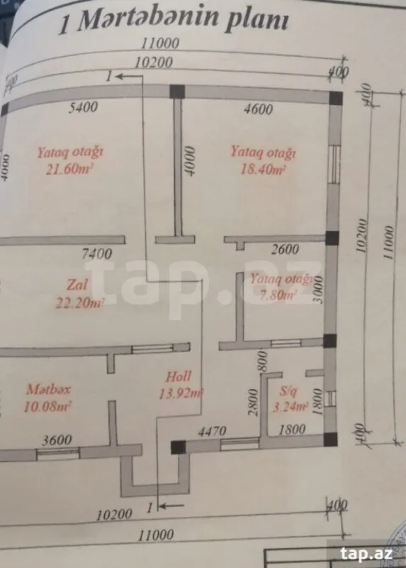 Satılır 4 otaqlı həyət evi