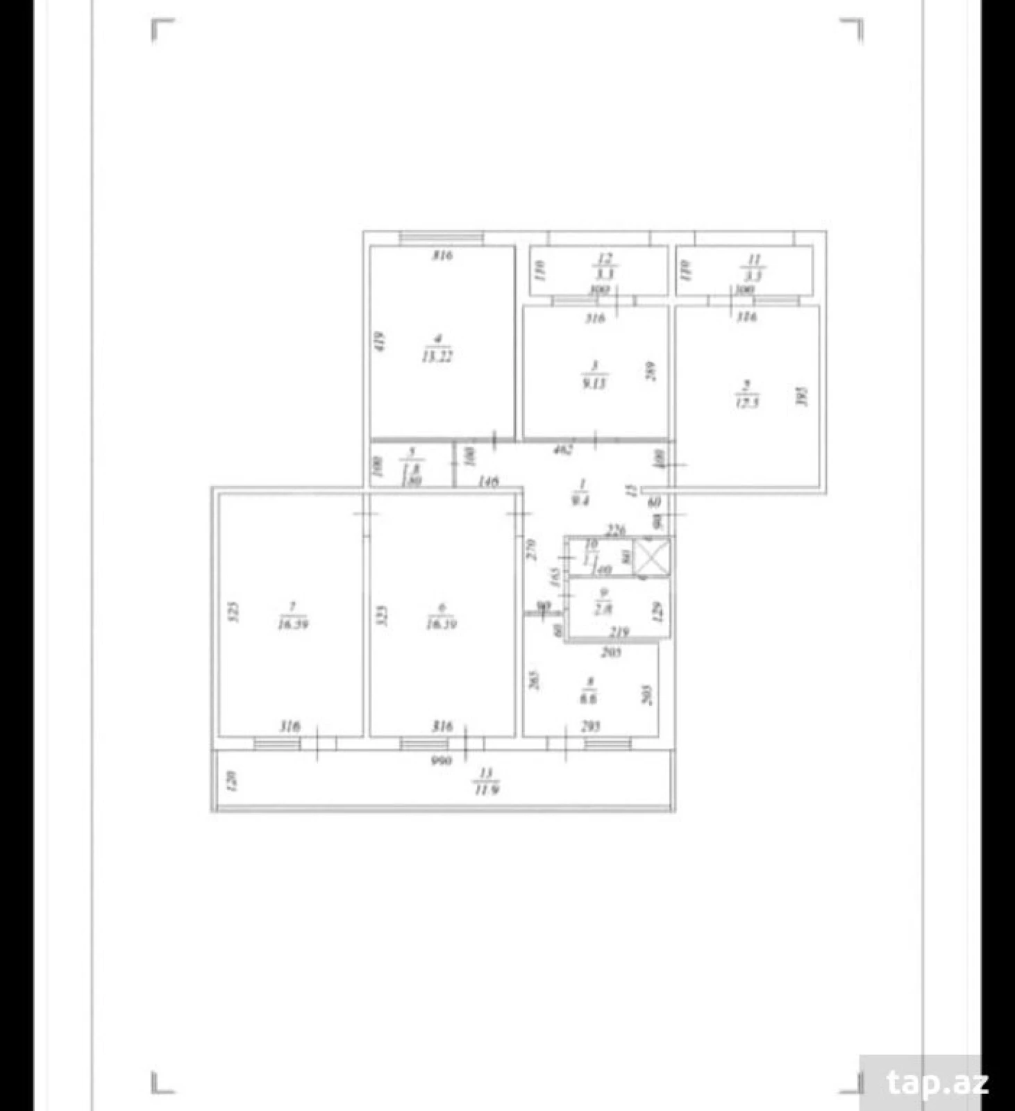 Satılır 5 otaqlı mənzil 118 m²