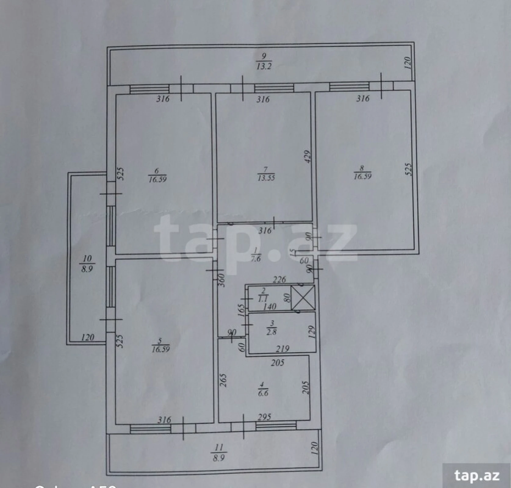 Satılır 4 otaqlı mənzil 100 m²