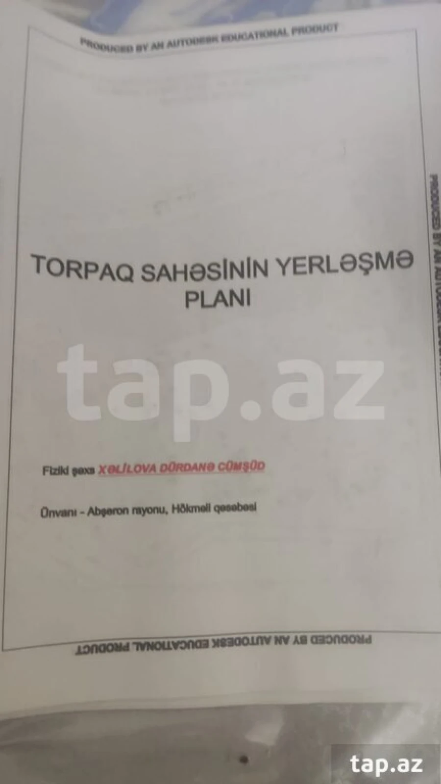 Satılır torpaq sahəsi