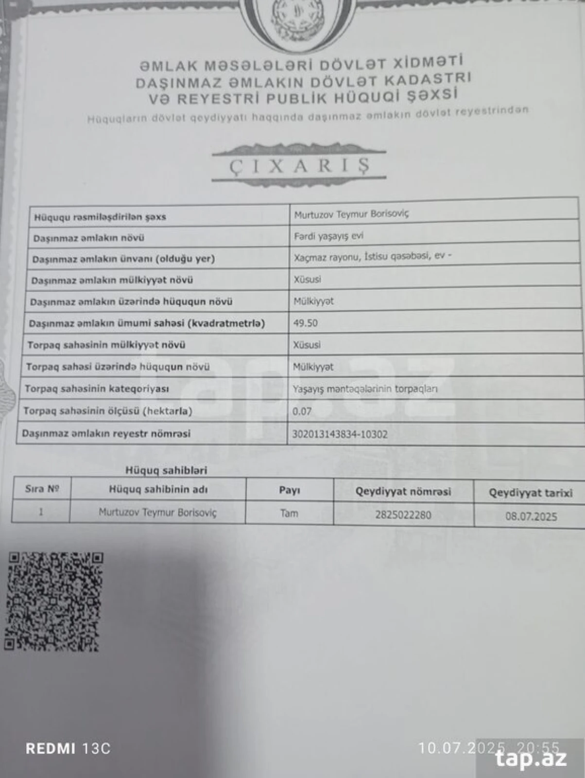 Satılır 3 otaqlı həyət evi