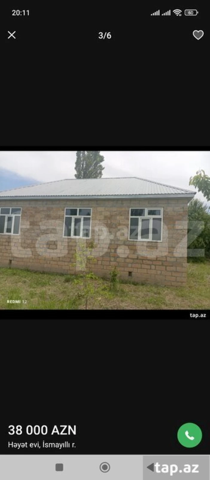 Satılır 2 otaqlı həyət evi