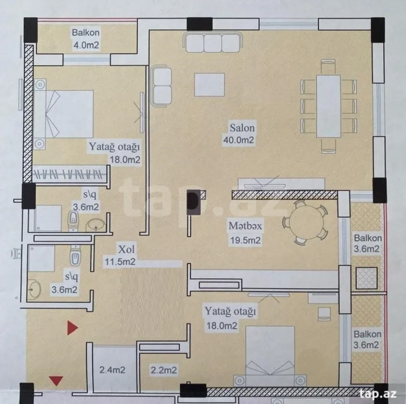 Satılır 3 otaqlı yeni tikili 130 m²