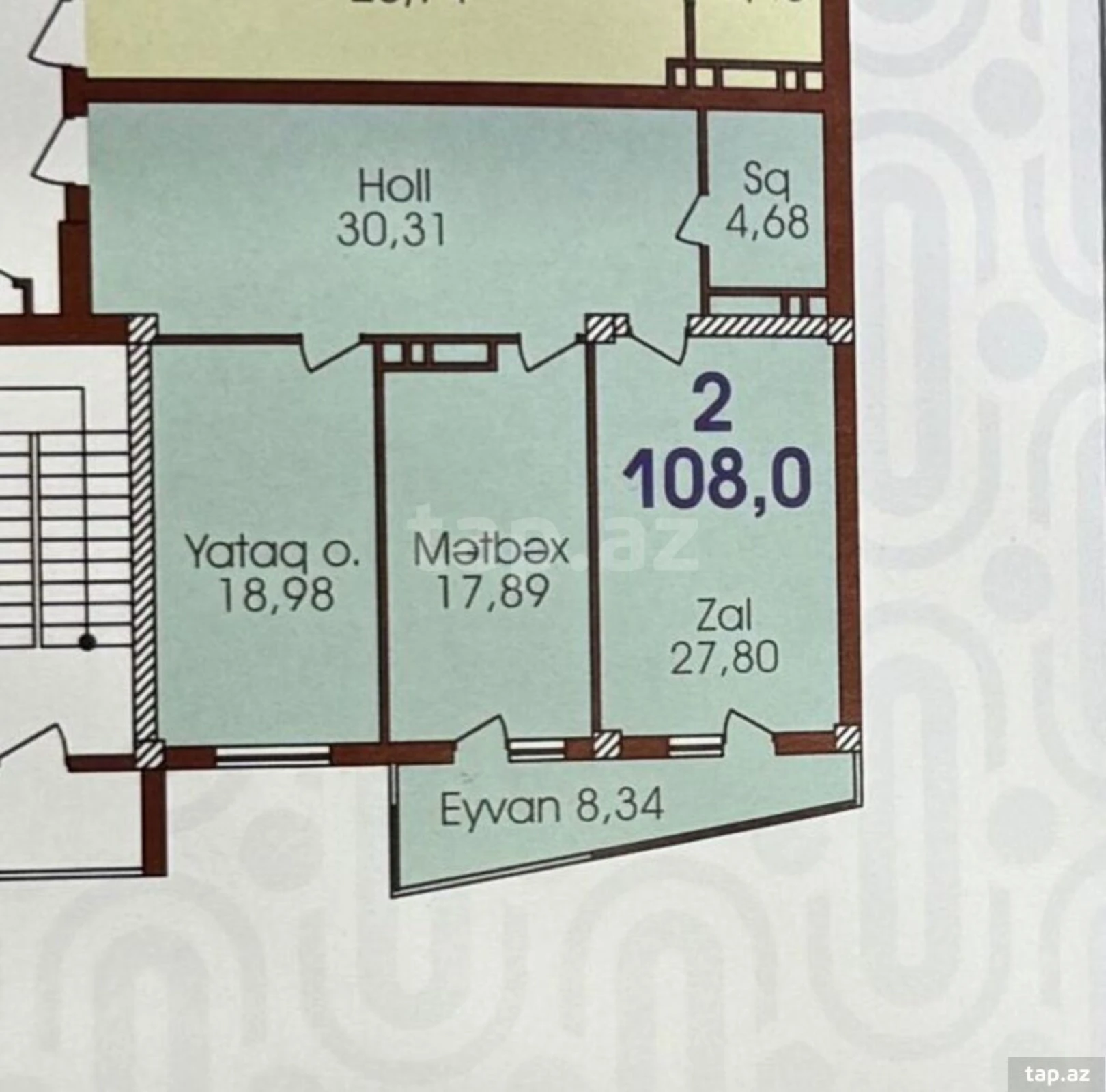 Satılır 2 otaqlı yeni tikili 108 m²