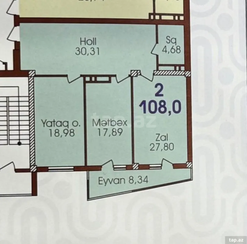 Satılır 2 otaqlı yeni tikili 108 m²
