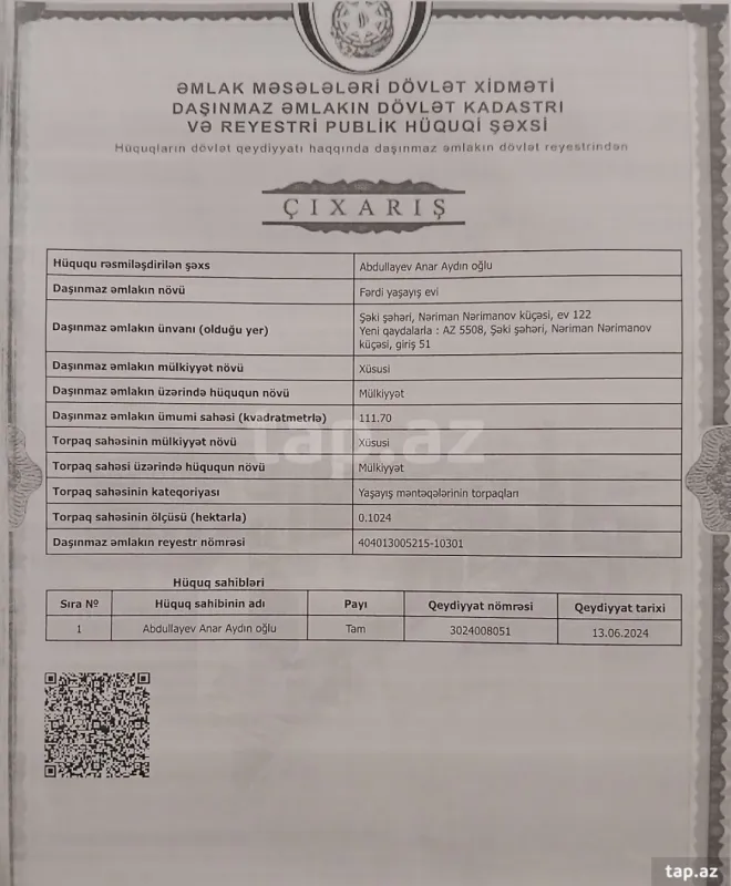 Satılır 3 otaqlı həyət evi 1050 m²