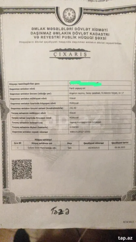 Satılır 7 otaqlı həyət evi